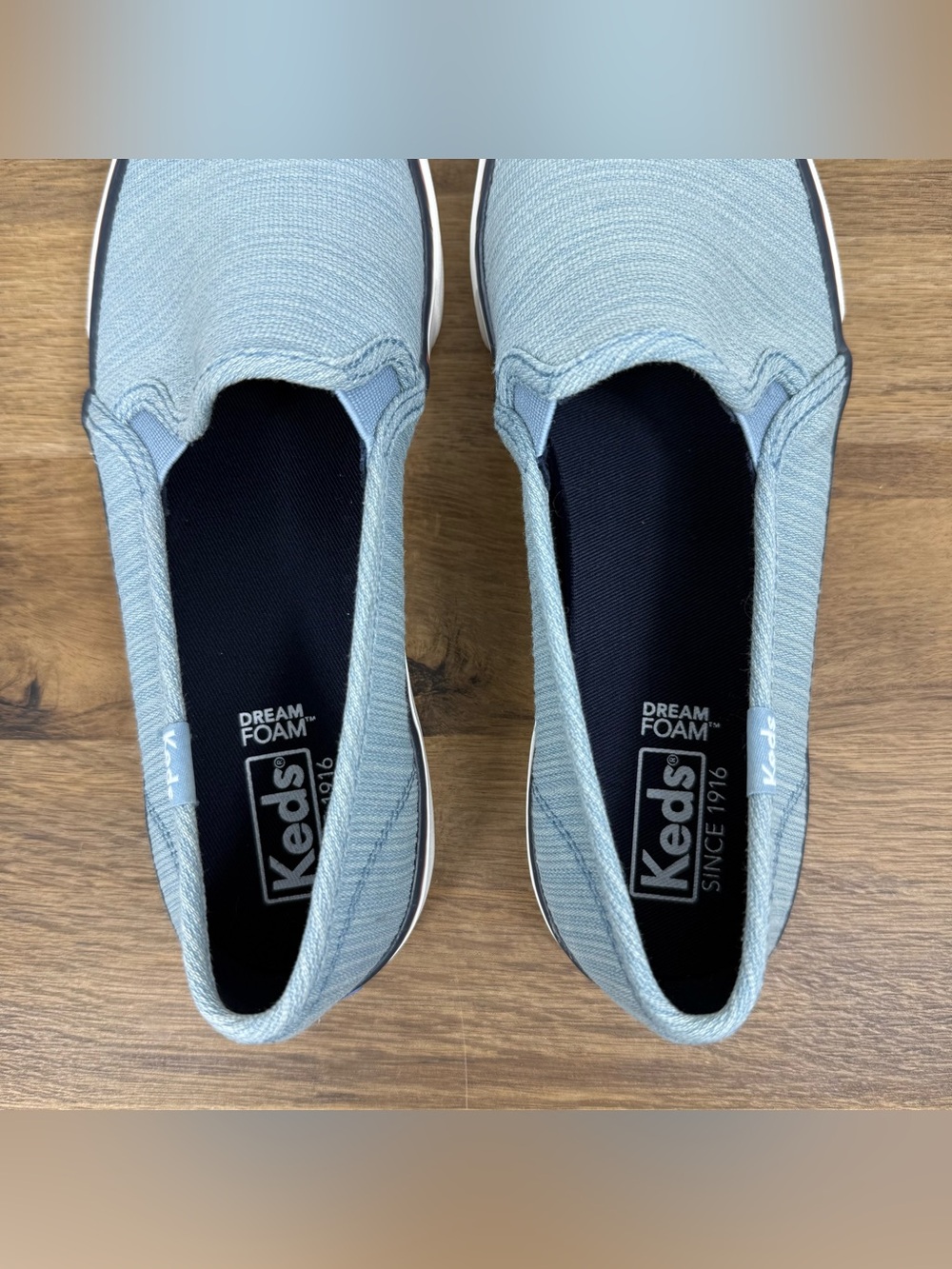 Keds Double Decker Varsity Textured Fabric Slip On Sneakers Blue Women’s 7.5 - Picture 7 of 8